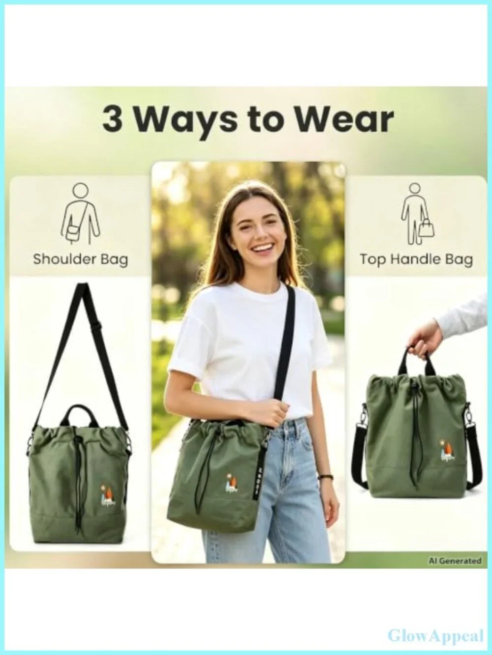 Canvas Crossbody Bag for Women Tote Handbag Slouchy Shoulder Bag